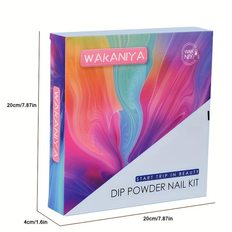Glitter Purple Pink Nail Dip Powder Kit 8 Colors Set With Liquids & Remover Pads