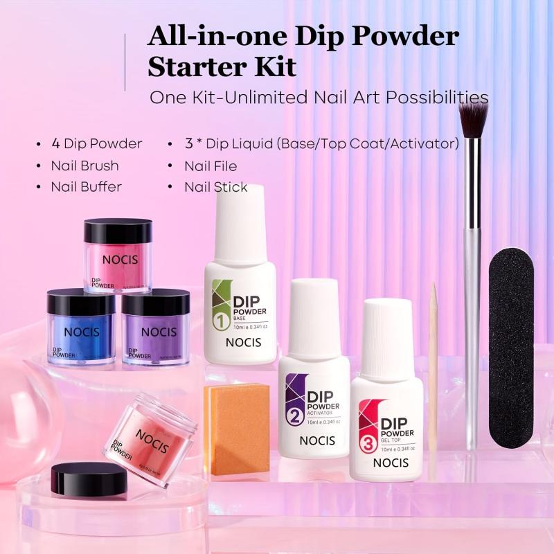 Nail Dip Powder Starter Kit Pink Red Glitter
