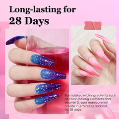 Nail Dip Powder Starter Kit Pink Red Glitter