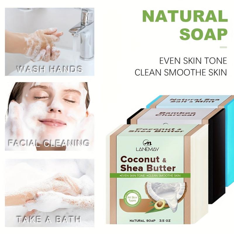 Glowing Skin Soap with Mint Coconut Bamboo Charcoal