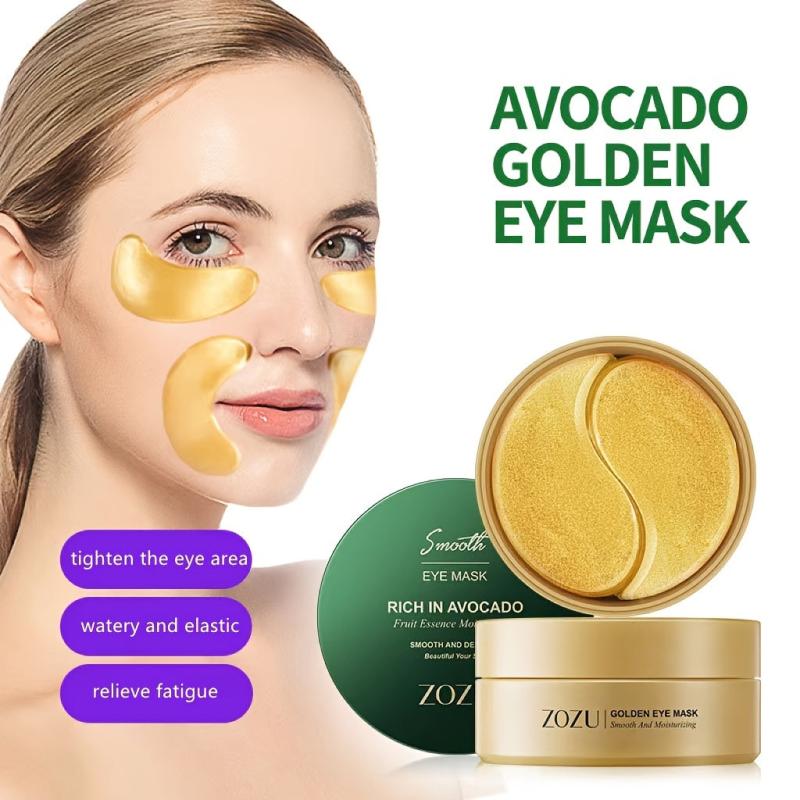 60pcs Avocado Golden Eye Mask Hydrating Moisturizing Fade Dark Circles Wrinkle