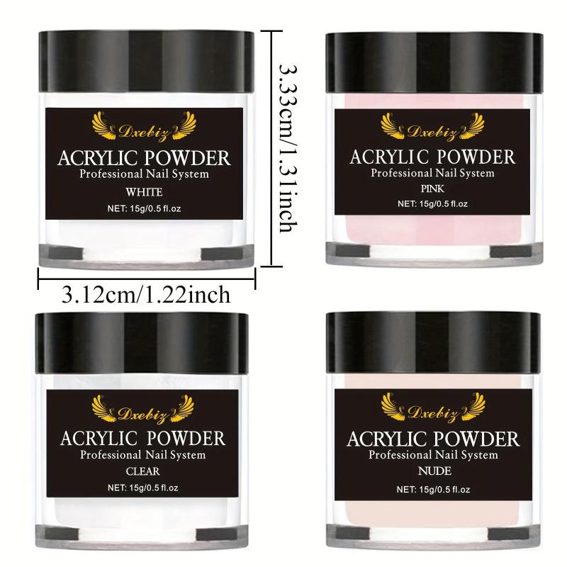 15g Acrylic Nail Powder System Clear Pink Nude Professional Nail Art