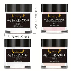 15g Acrylic Nail Powder System Clear Pink Nude Professional Nail Art