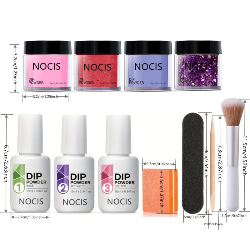 Temperature Changing Dip Powder Nail Kit - 4 Red Glitter Colors