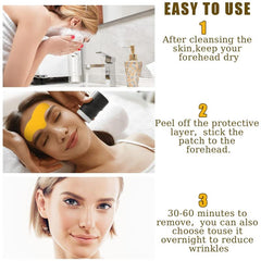 10Pcs Forehead Wrinkle Patches with Hydrolyzed Collagen - Reduce Fine Wrinkles
