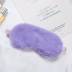 Plush Eye Cover Purple Soft Blackout Eyeshade For Sleeping