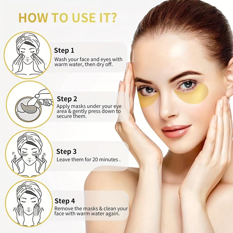 Golden Gel Under Eye Patches - Reduce Dark Circles, Puffiness, Wrinkles