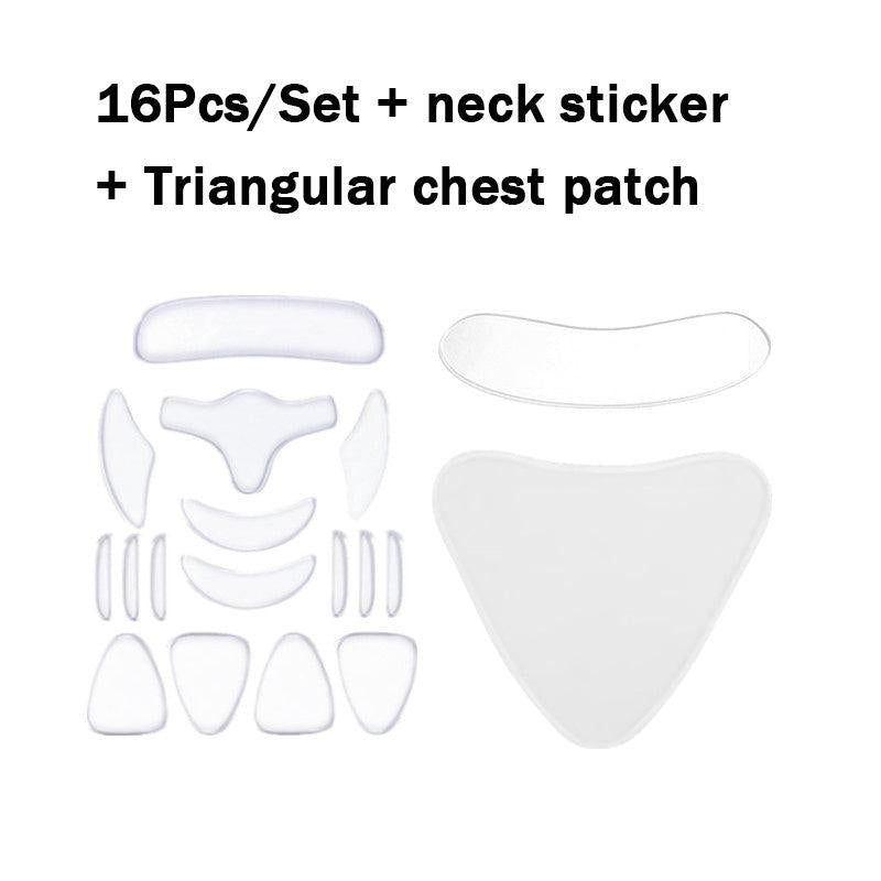 18pcs Silicone Wrinkle Diminishing Pad Face Neck Hand Care Patch