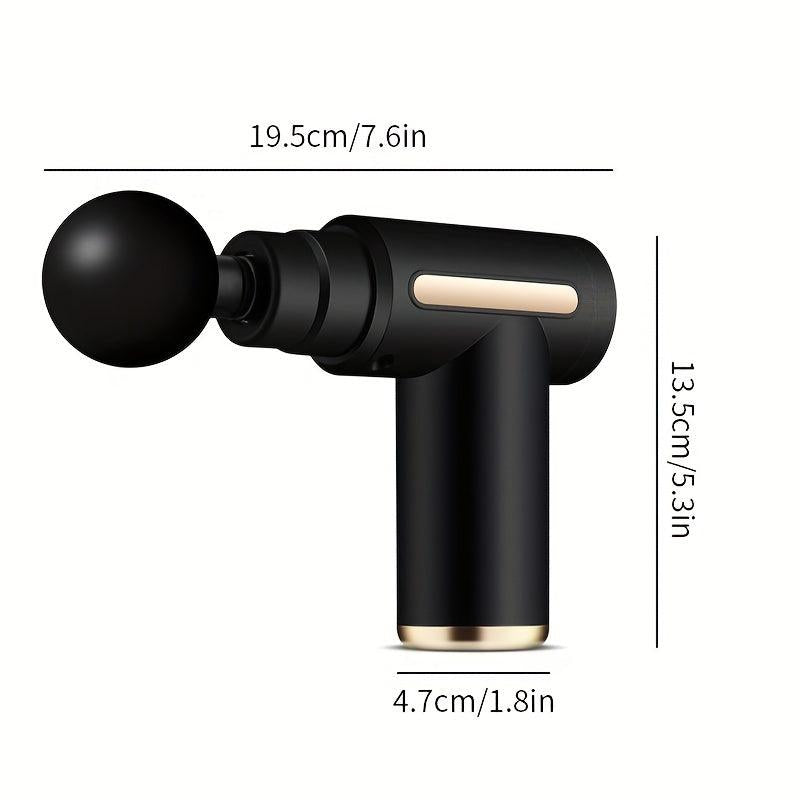 Compact Handheld Massage Gun for Deep Tissue Muscle Relief - 4 Heads