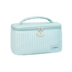 Waterproof Makeup Bag with Handle and Letter Patch - Travel Organizer