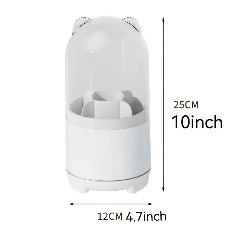 360 Rotating Makeup Brush Holder High Capacity Clear Make Up Storage