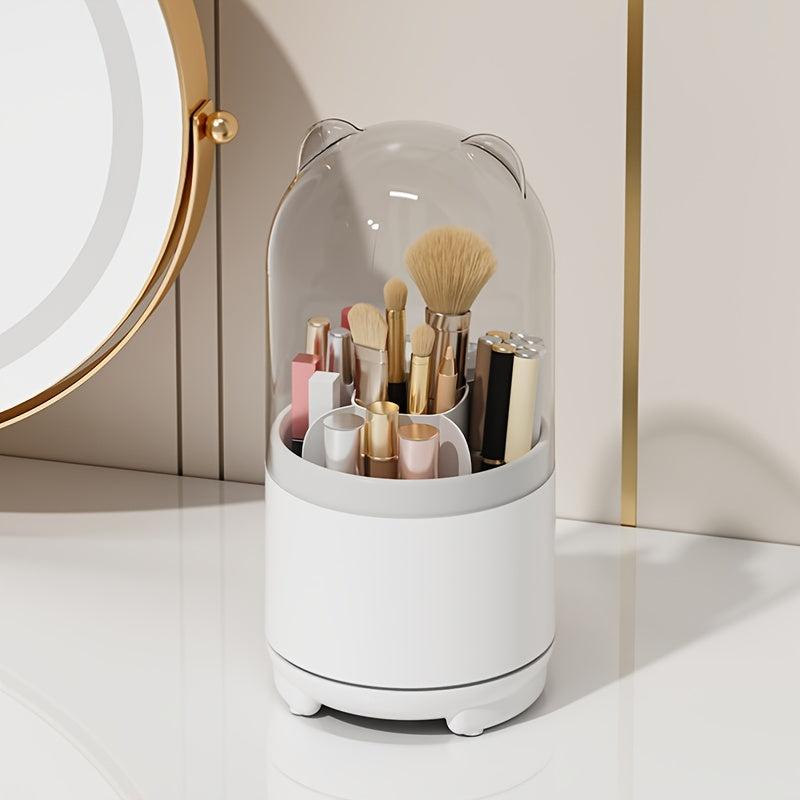 360 Rotating Makeup Brush Holder High Capacity Clear Make Up Storage