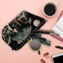 Waterproof Mushroom Print Makeup Bag Portable Cosmetic Case for Travel and Toile