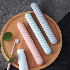 Portable Toothbrush Box Plastic Stripes Travel Wash Toothbrush Cover