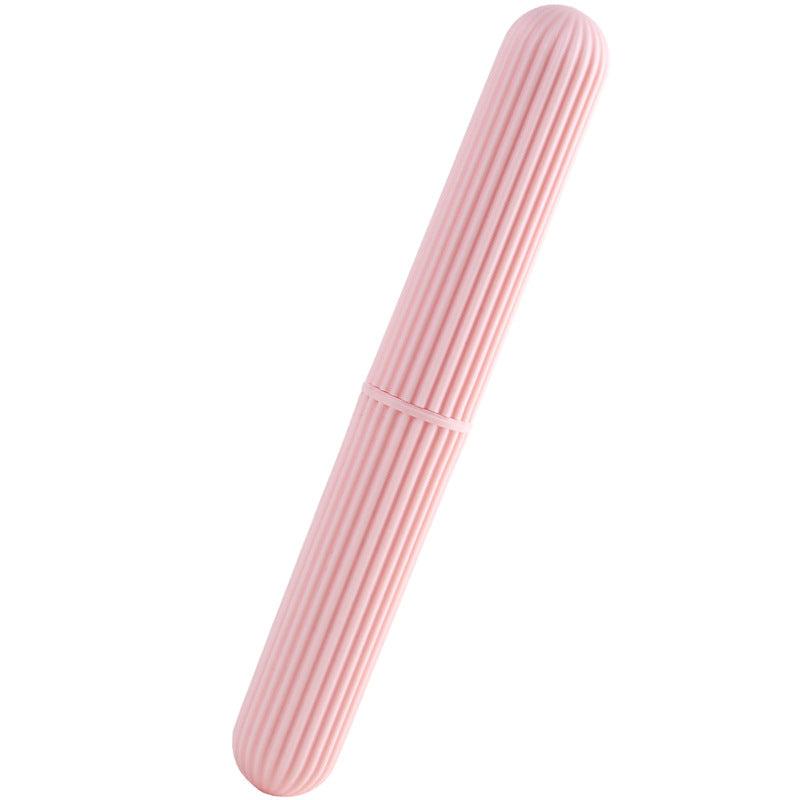 Portable Toothbrush Box Plastic Stripes Travel Wash Toothbrush Cover