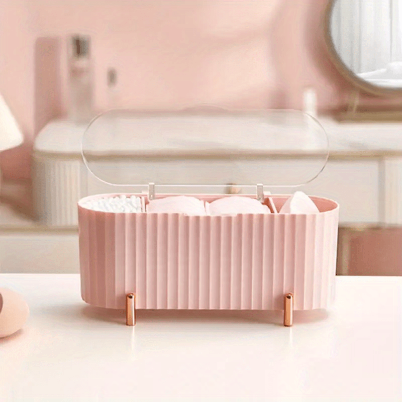Q-tip Holder 3 Compartments Pad Storage Swab Dispenser