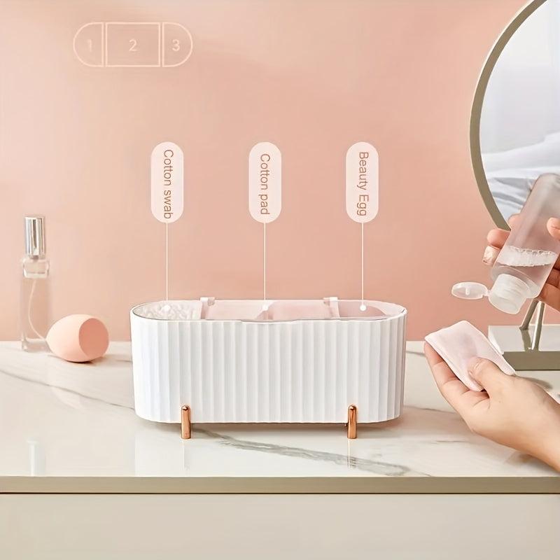 Q-tip Holder 3 Compartments Pad Storage Swab Dispenser