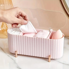 Q-tip Holder 3 Compartments Pad Storage Swab Dispenser