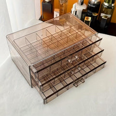 3-Drawer Clear Earring Jewelry Organizer Box