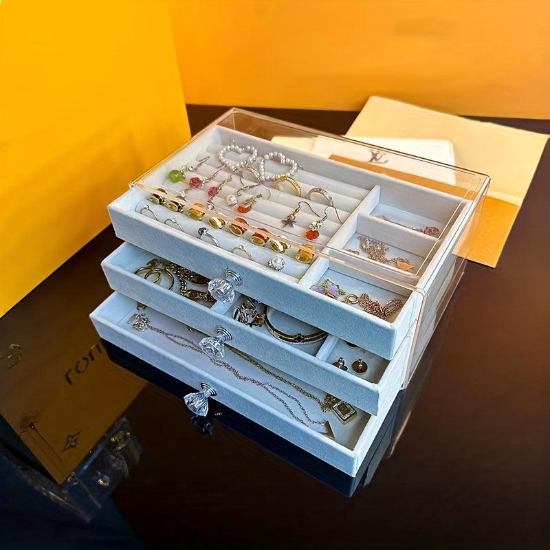3-Drawer Acrylic Earring Jewelry Organizer
