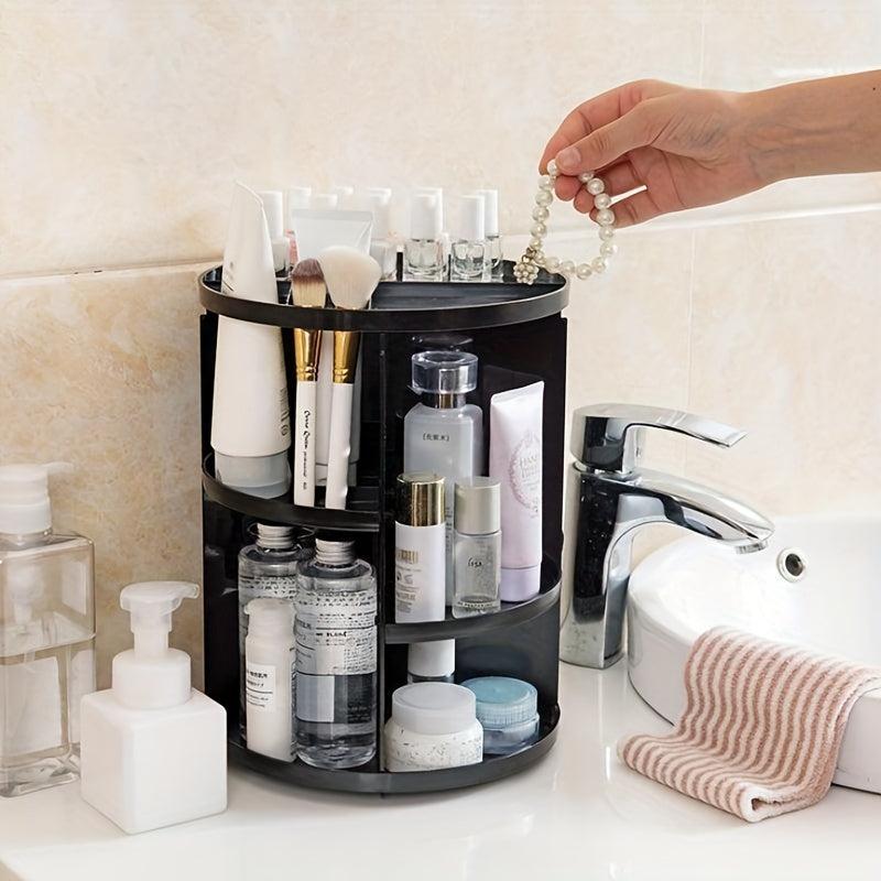 360 Rotating Makeup Organizer Adjustable Carousel Spinning Holder