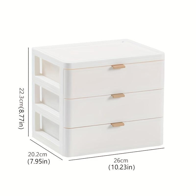 Plastic Desk Makeup Organizer with Drawer