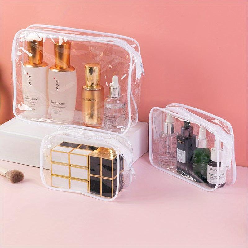 3pcs Waterproof Clear Toiletry Bag Travel Accessories PVC Makeup Bags
