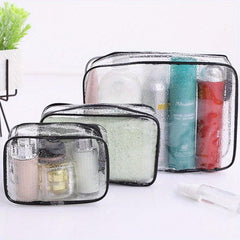 3pcs Waterproof Clear Toiletry Bag Travel Accessories PVC Makeup Bags