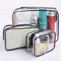 3pcs Waterproof Clear Toiletry Bag Travel Accessories PVC Makeup Bags