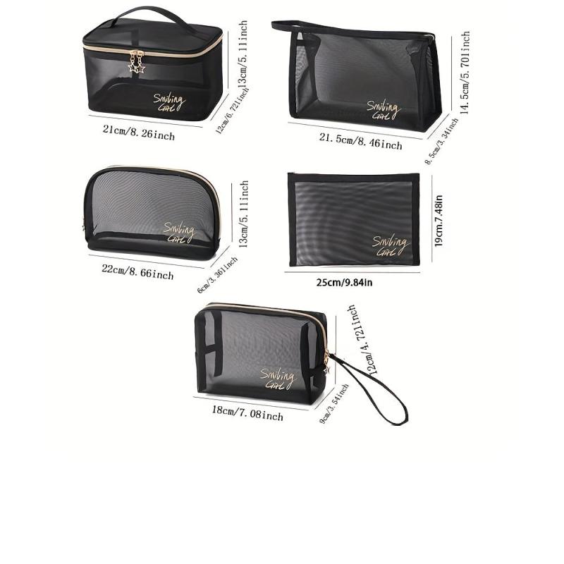 Portable Clear Mesh Makeup Pouch for Travel