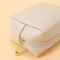 Mini PU Shell Makeup Bag Roomy Cosmetic Pouch For Purse Travel Zipper Pouch