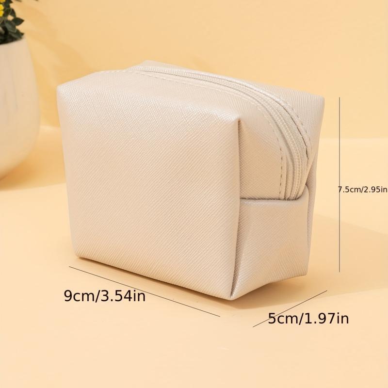 Mini PU Shell Makeup Bag Roomy Cosmetic Pouch For Purse Travel Zipper Pouch