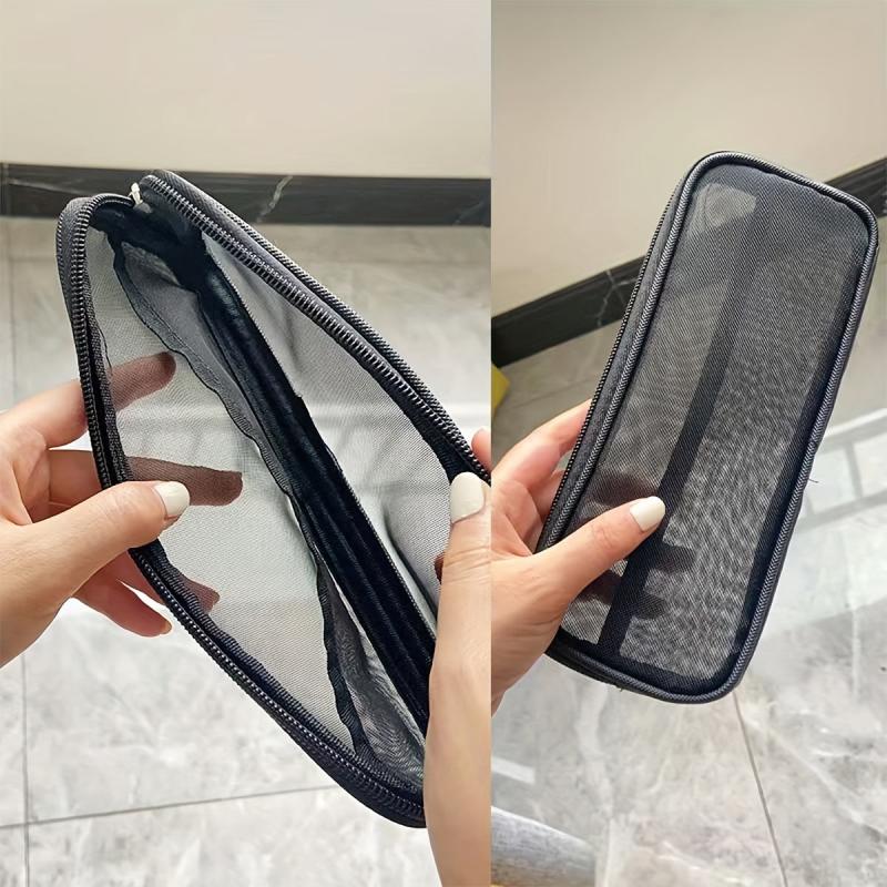 Breathable Mesh Makeup Brush Pouch Toiletry Bag Travel Toothbrush Bag