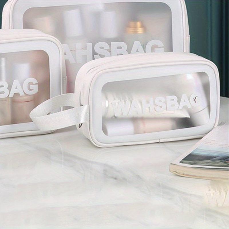 PU Makeup Bag Transparent Frosted Zipper PVC Waterproof Toiletry Bag