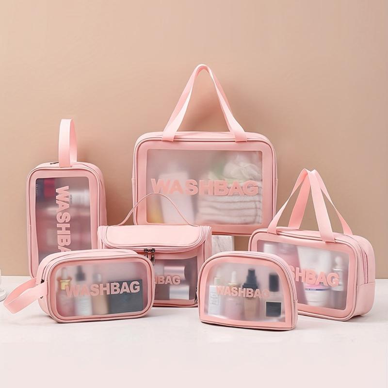 PU Makeup Bag Transparent Frosted Zipper PVC Waterproof Toiletry Bag