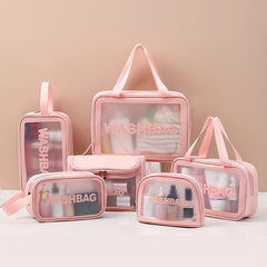 PU Makeup Bag Transparent Frosted Zipper PVC Waterproof Toiletry Bag