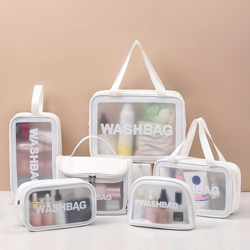 PU Makeup Bag Transparent Frosted Zipper PVC Waterproof Toiletry Bag