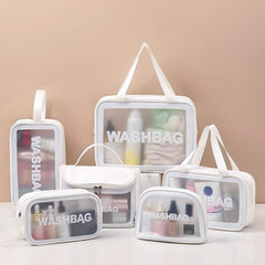 PU Makeup Bag Transparent Frosted Zipper PVC Waterproof Toiletry Bag