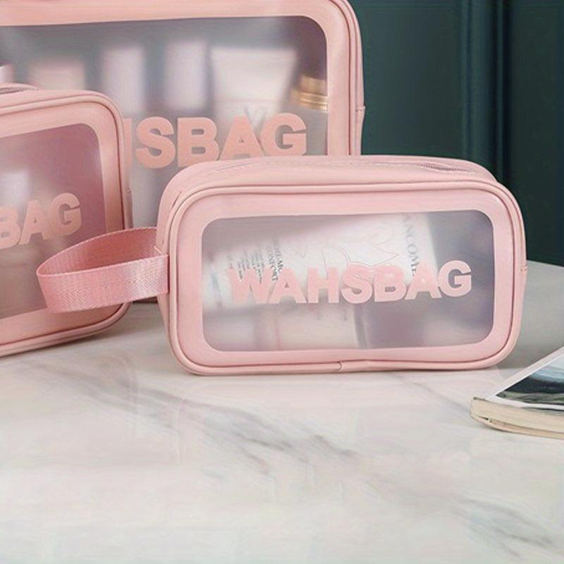PU Makeup Bag Transparent Frosted Zipper PVC Waterproof Toiletry Bag