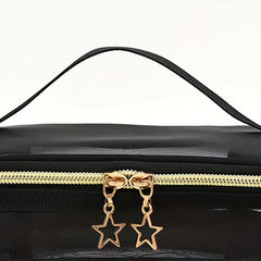 Mesh Clear Travel Toiletry Bag with Zipper & Handle