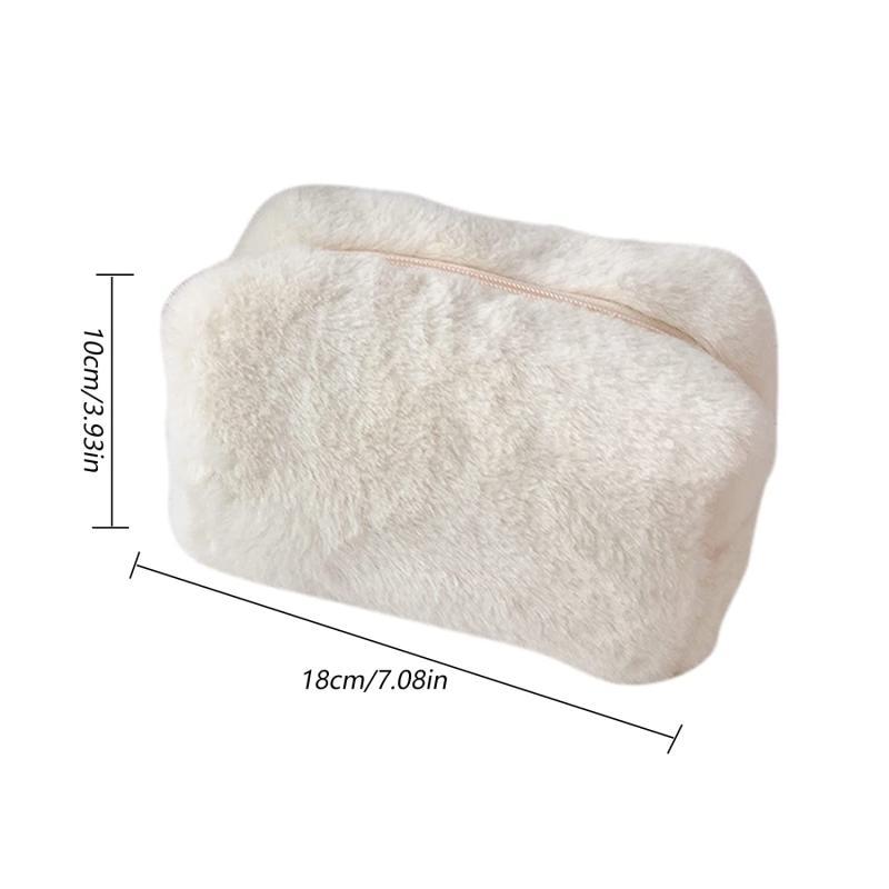 Plush Makeup Bag Large Capacity Soft Travel Cosmetic Bag