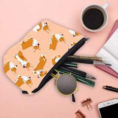Corgi Dog Print Makeup Case Zipper Makeup Bags Animal Prints Cosmetic Organizer