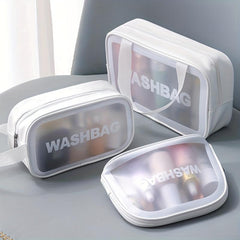 Matte Translucent Travel Toiletry Bag with Handy Handle