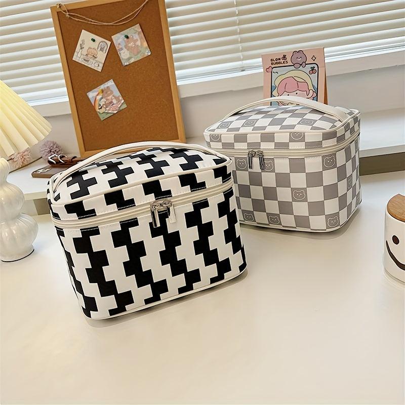 Portable Large Capacity Cosmetic Bag with Handle for Toiletries