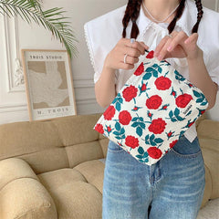 Floral Graphic Makeup Bag Soft and Roomy Toiletry Organizer