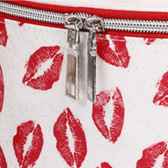Red Lip Pattern Makeup Bag Waterproof Portable Toiletries Storage