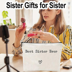 Portable Cosmetic Bag with Zipper Closure