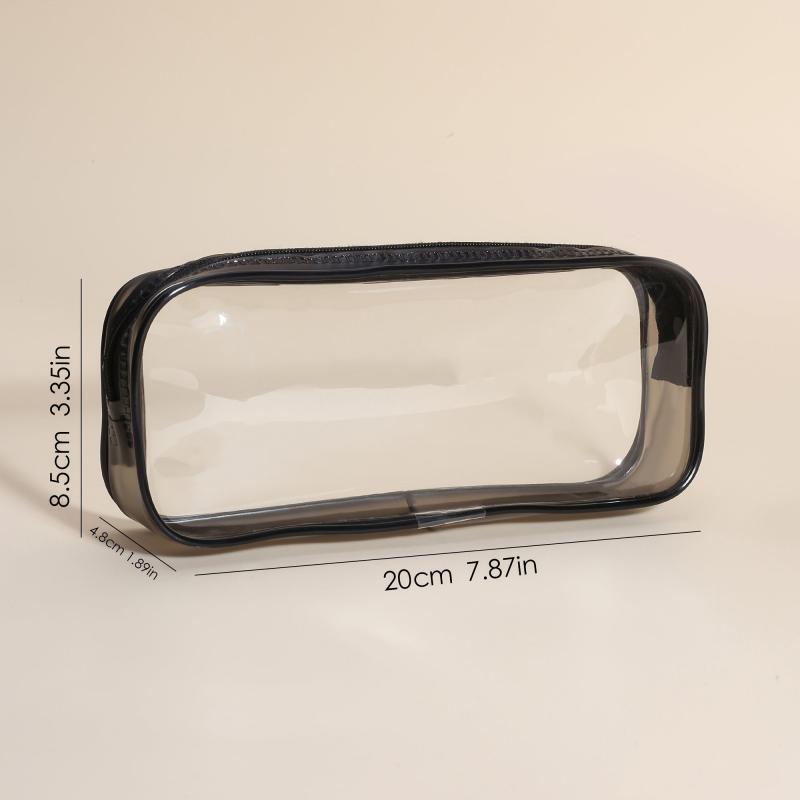 Clear PVC Makeup Pouch with Zipper for Brushes & Cosmetics