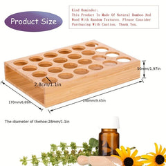 24 Holes Wooden Tray Essential Oils Storage Aromatherapy Rack