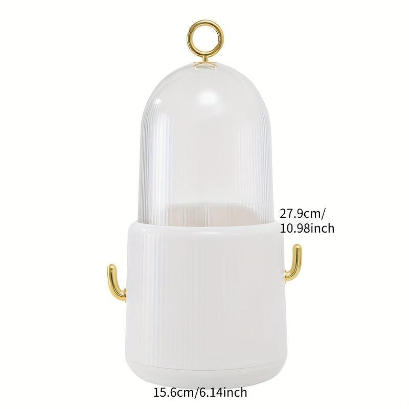 360 Rotating Makeup Brush Holder Organizer with Lid